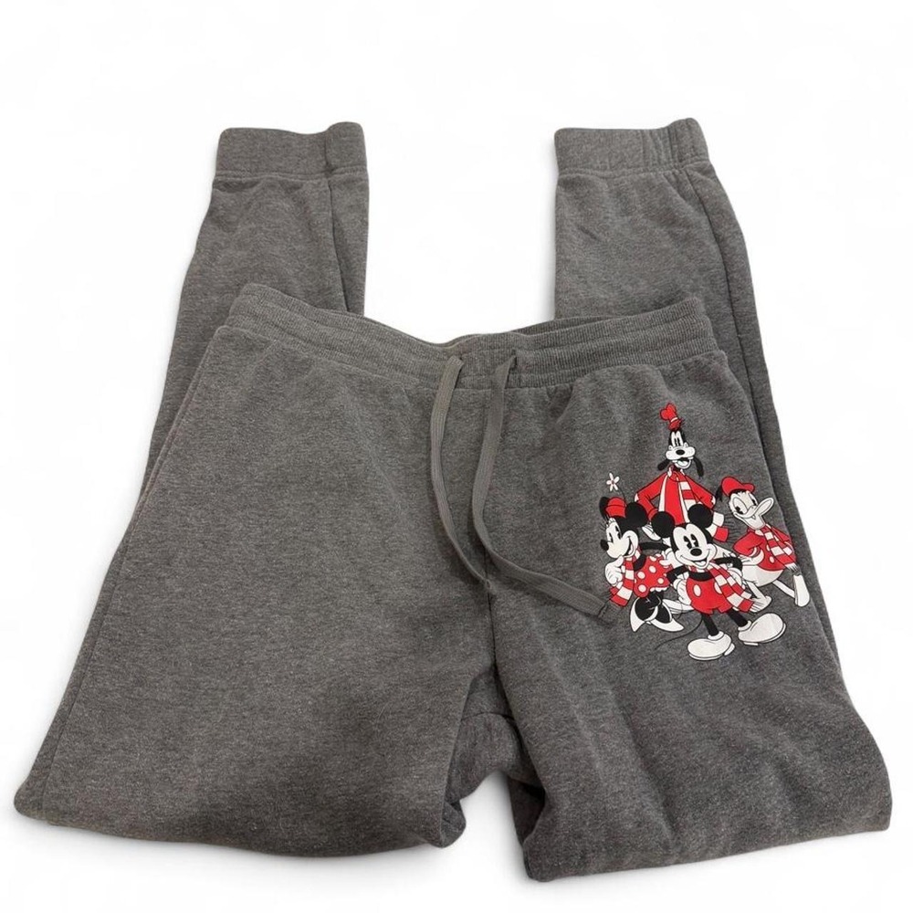 Disney Mickey and Friends Gray Joggers Sweatpants Mickey Minnie Goofy Small